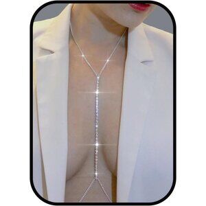 Women's Silver Alloy Layered Rhinestone Beach Body Belly Chain Jewelry